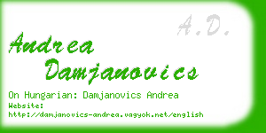 andrea damjanovics business card